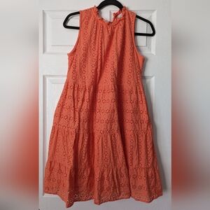 Petite Eyelet Tiered Swing Dress